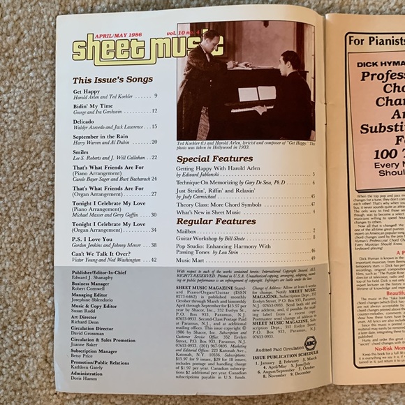 Sheet Music Magazine, 3 issues dated 1986 - Picture 7 of 12